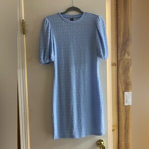 SHEIN Light Blue Textured Mini Dress